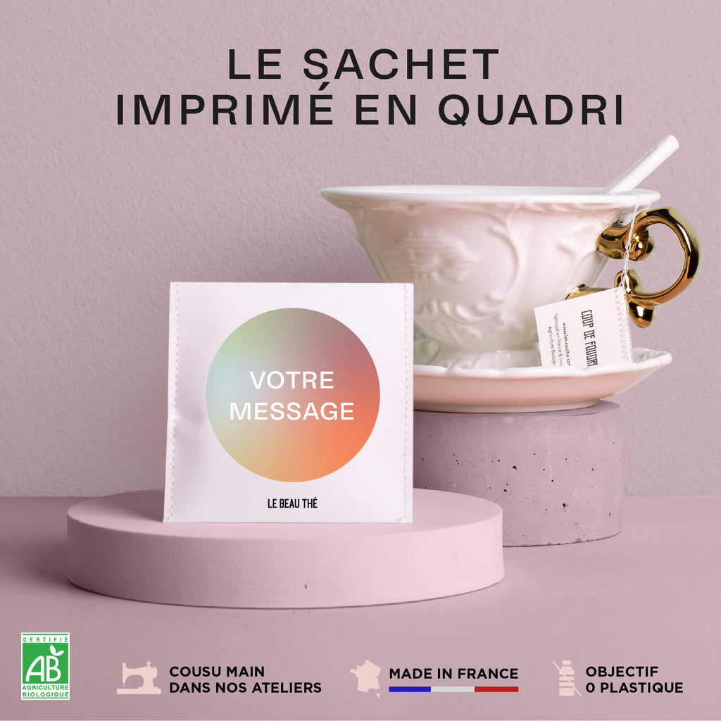 Sachet de thé publicitaire Le Beau Thé - Made in France - Cadoétik