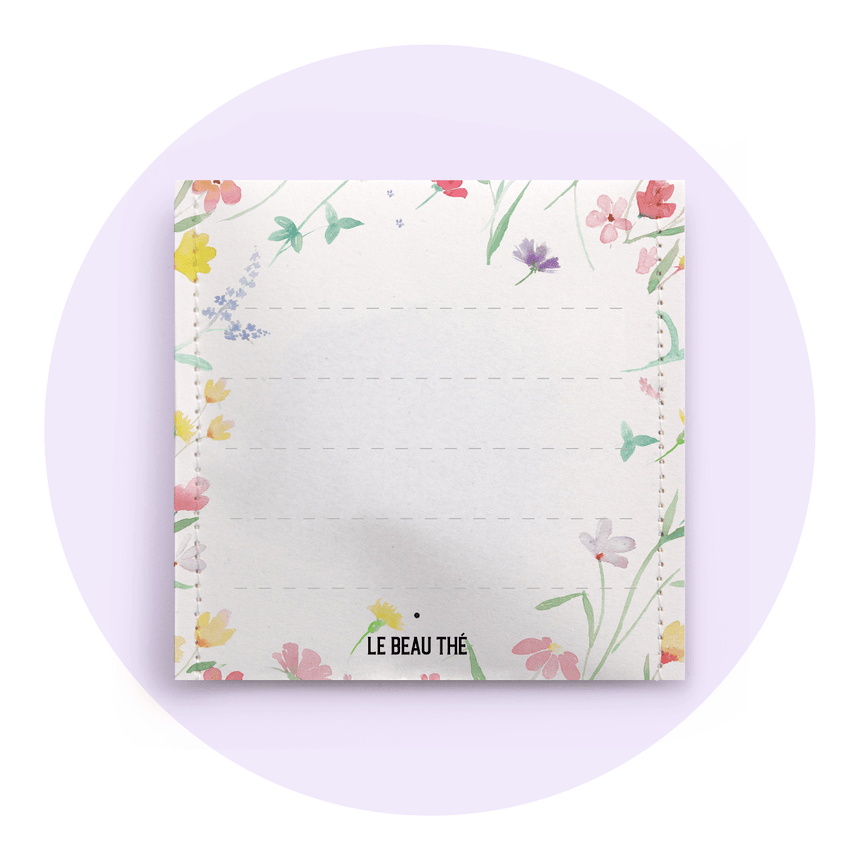 Petit mot et petites fleurs | Sachet de thé personnalisé